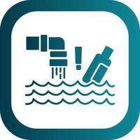 Water Pollution Glyph Gradient Round Corner Icon vector