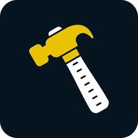 Hammer Glyph Two Color Icon vector