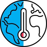 Climate Change Filled Half Cut Icon vector