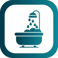 Bathtub Glyph Gradient Round Corner Icon vector