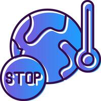 Stop Global Warming Gradient Filled Icon vector