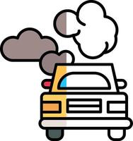 Car Pollution Filled Half Cut Icon vector