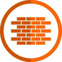 Brick Wall Glyph Orange Circle Icon vector