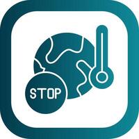 Stop Global Warming Glyph Gradient Round Corner Icon vector