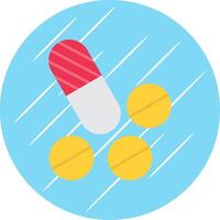 Pills Flat Blue Circle Icon vector