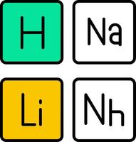 Periodic Table Filled Half Cut Icon vector