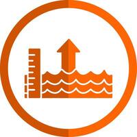 Sea Level Rise Glyph Orange Circle Icon vector