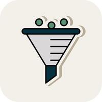 Funnel Line Filled White Shadow Icon vector
