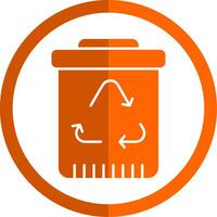 Recycling Glyph Orange Circle Icon vector