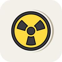 Nuclear Line Filled White Shadow Icon vector