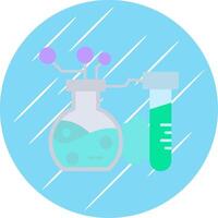 Chemical Reaction Flat Blue Circle Icon vector