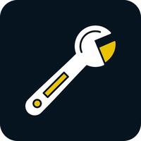 Adjustable Wrench Glyph Two Color Icon vector