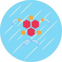 Molecule Flat Blue Circle Icon vector