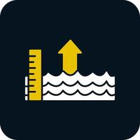 Sea Level Rise Glyph Two Color Icon vector