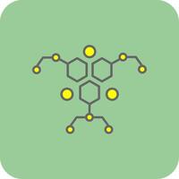 Molecule Filled Yellow Icon vector