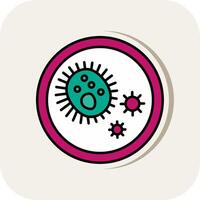 Bacteria Line Filled White Shadow Icon vector