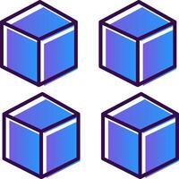 Cube Gradient Filled Icon vector