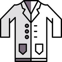 Lab Coat Filled Half Cut Icon vector