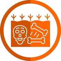 Extinction Glyph Orange Circle Icon vector