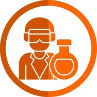 Chemist Glyph Orange Circle Icon vector