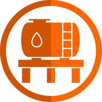 Tank Glyph Orange Circle Icon vector