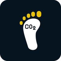 Carbon Footprint Glyph Two Color Icon vector