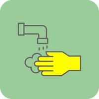 Washing Hands Filled Yellow Icon vector