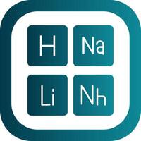 Periodic Table Glyph Gradient Round Corner Icon vector