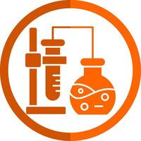 Experiment Glyph Orange Circle Icon vector