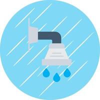 Shower Flat Blue Circle Icon vector