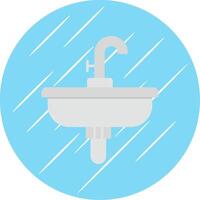 lavabo plano azul circulo icono vector