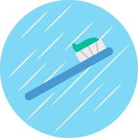 cepillo de dientes plano azul circulo icono vector
