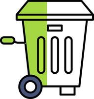 Trash Bin Filled Half Cut Icon vector