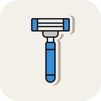 Razor Line Filled White Shadow Icon vector