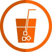 Drink Glyph Orange Circle Icon vector