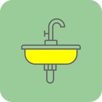 Sink Filled Yellow Icon vector