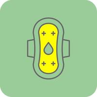 Sanitary Towel Filled Yellow Icon vector