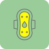 Sanitary Towel Filled Yellow Icon vector