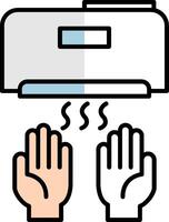 Hand Dryer Filled Half Cut Icon vector