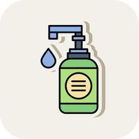 Hand Soap Line Filled White Shadow Icon vector