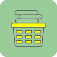 Laundry Basket Filled Yellow Icon vector