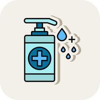 Hand Sanitizer Line Filled White Shadow Icon vector