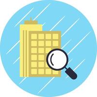 Search Apartment Flat Blue Circle Icon vector