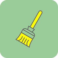 Broom Filled Yellow Icon vector