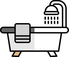 Bathtub Filled Half Cut Icon vector