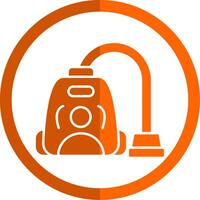 Vacuum Cleaner Glyph Orange Circle Icon vector