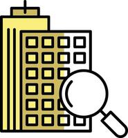 Search Apartment Filled Half Cut Icon vector