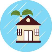 Eco House Flat Blue Circle Icon vector