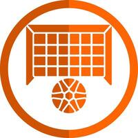 Goal Post Glyph Orange Circle Icon vector