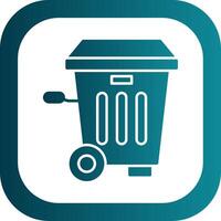 Trash Bin Glyph Gradient Round Corner Icon vector